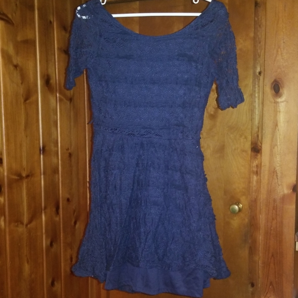 Navy Blue Lace Dress